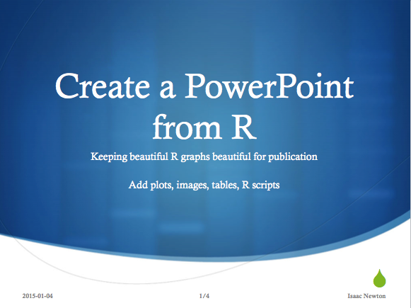 Ecrire un document PowerPoint avec le logiciel R et le package ReporteRs