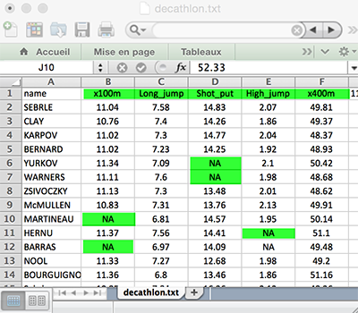 Excel file