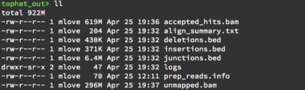 Tophat2 output