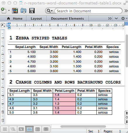 Add a table into a Word document with R and ReporteRs package